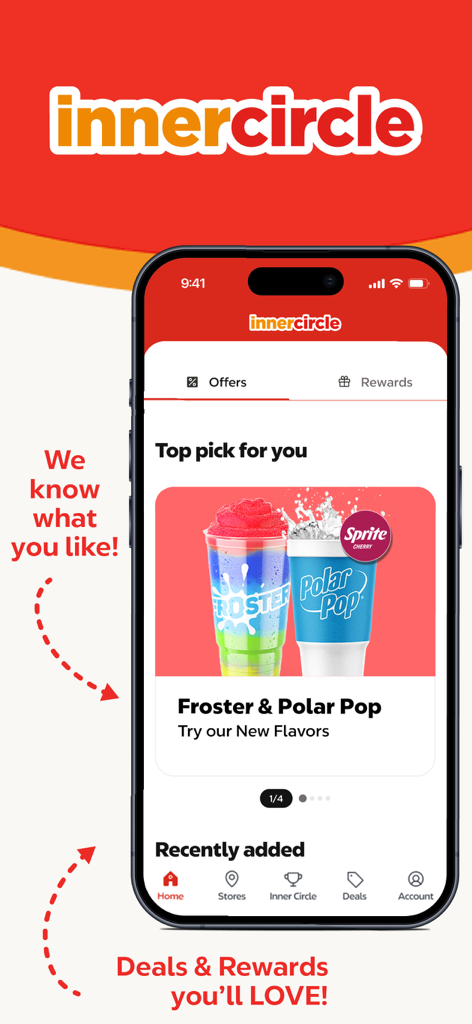 Smartphone display showing the Circle K app Inner Circle rewards and beverage offers.