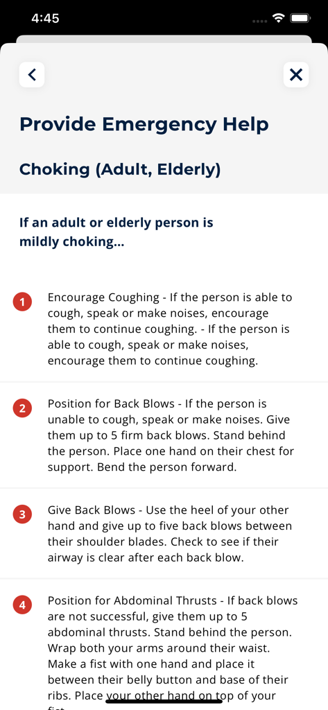First Aid - IFRC - Step-by-step first aid instructions for helping a choking adult or elderly person.