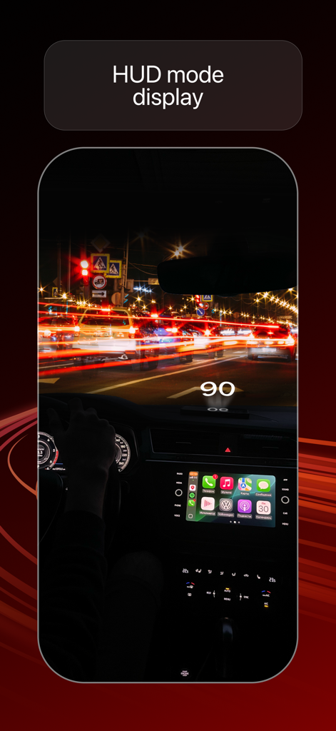 GPS Speedometer: Tracker MPH - 夜間運転のために車のフロントガラスに現在の速度を反映するGPSスピードメーターHUDモード