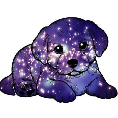 a cute realistic puppy