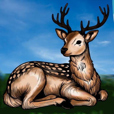 realistic deer with antlers
