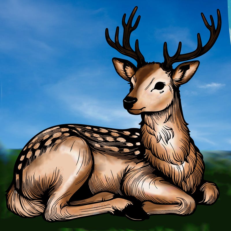 realistic deer with antlers