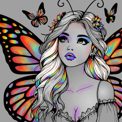 butterfly fairy realistic girl