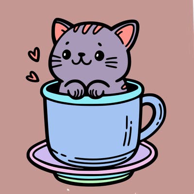 a  cat in a cup