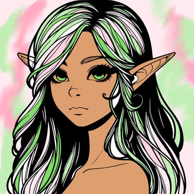 elf girl realistic dark fantasy