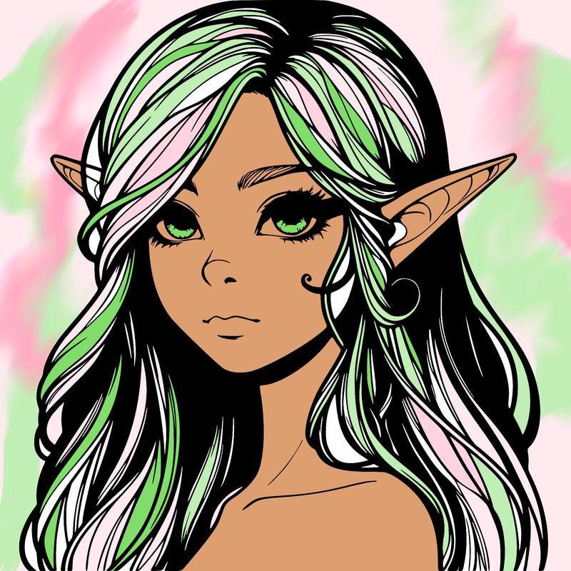 elf girl realistic dark fantasy