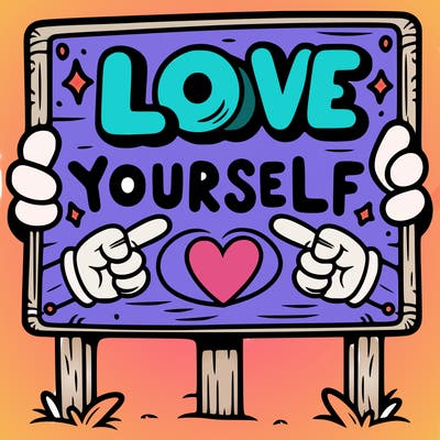 a sign where it is written: love yourself