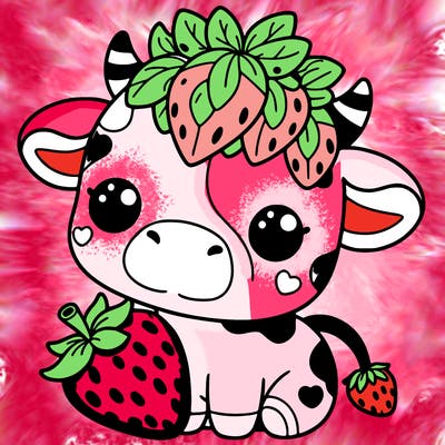 cute strawberry cow