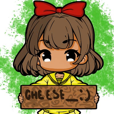 cute anime girl holding a sign