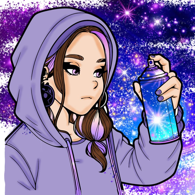 a realistic girl, spray painting