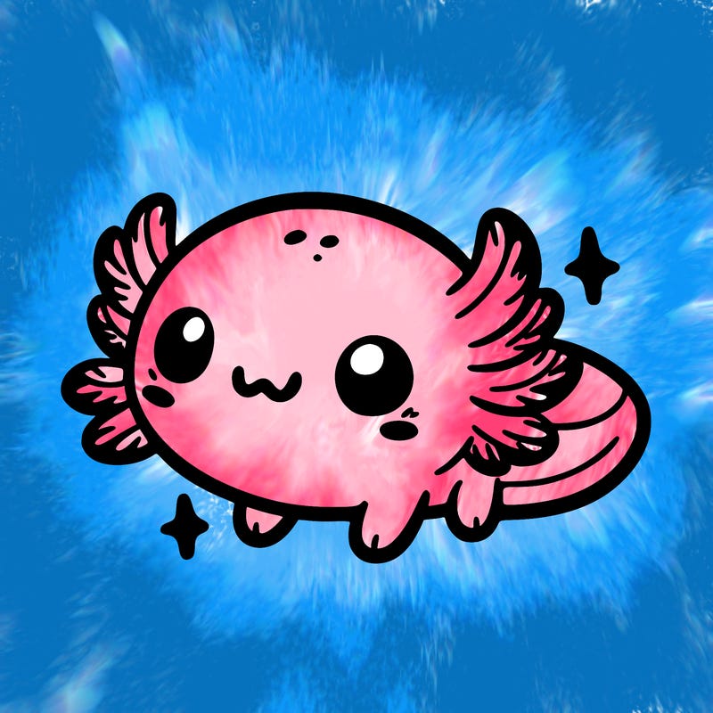 cute easy baby axolotl