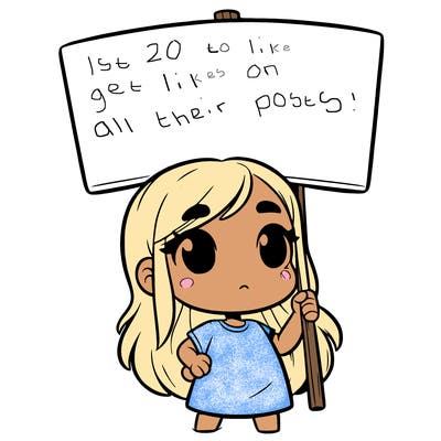 girl with blank sign