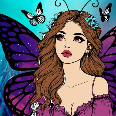 butterfly fairy realistic girl
