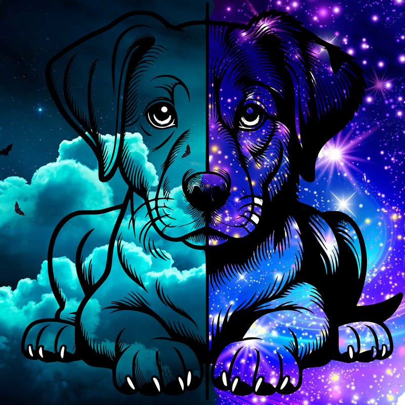 realistic dog split picture