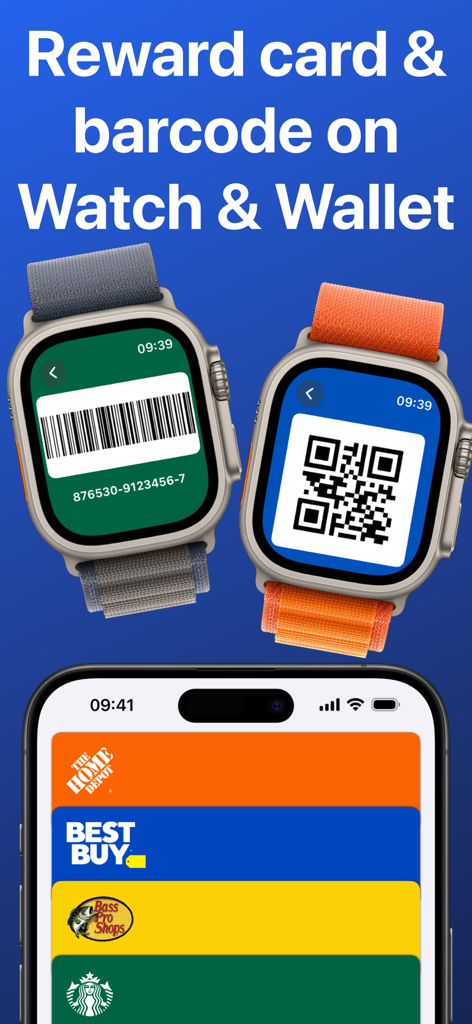 Barcodes: Loyalty Card Wallet - Apple WatchとiPhoneに表示されるデジタルロイヤルティカードとバーコード
