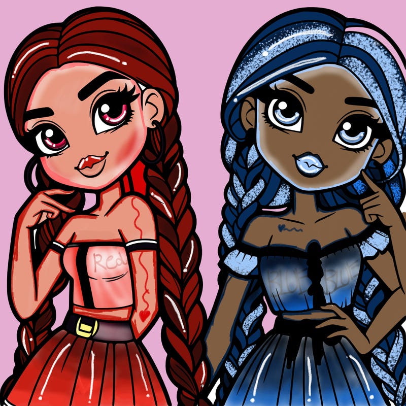 two girls with braids posing