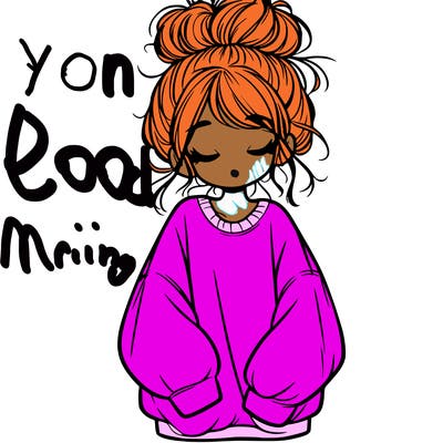 girl with baggy sweatshirt and messy bun