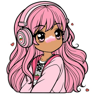 girl with headphones