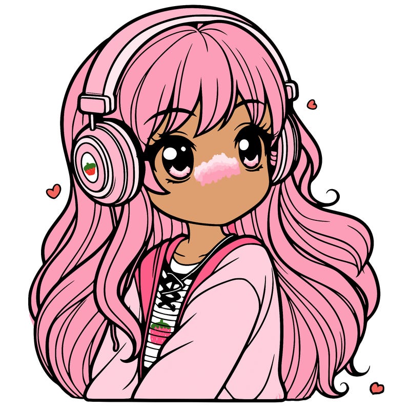girl with headphones