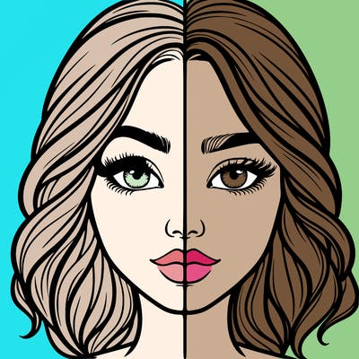 realistic girl split half