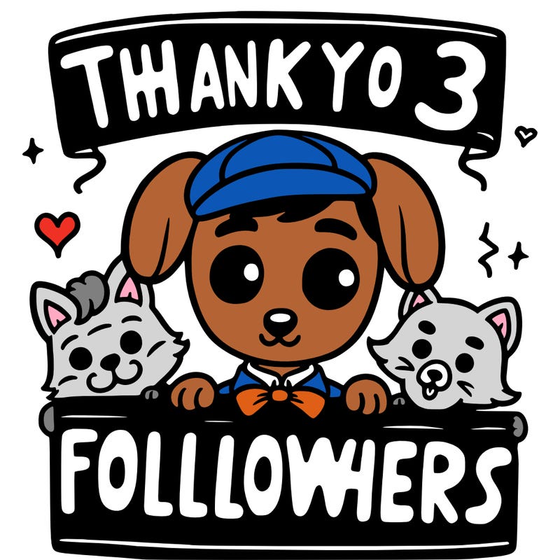thank you for 3 followers