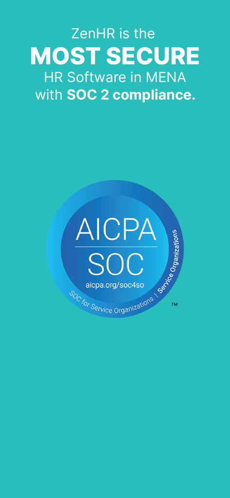 ZenHR - ZenHR HR software security with SOC 2 compliance certification badge