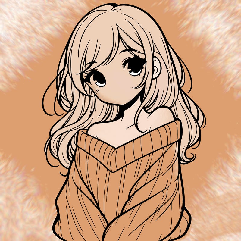 shy pretty girl wearing a sweater that is falling off one shoulder portrait