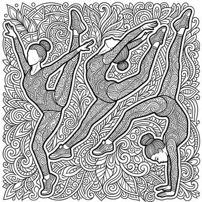 Dive into the mesmerizing world of Zentangle art with these dynamic aerobic gymnasts. Each pose and pattern offers a unique canvas for your creative expression.