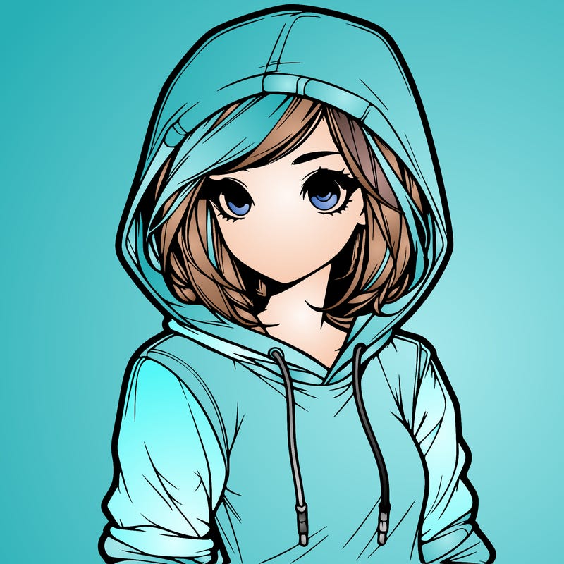 realistic girl with hoodie