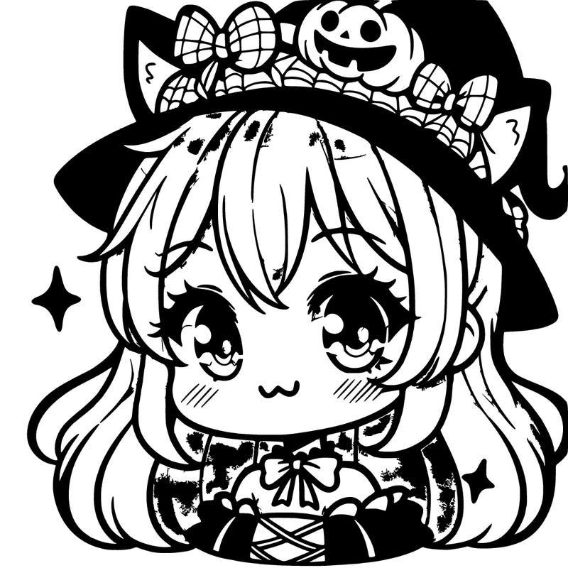cute anime halloween girl