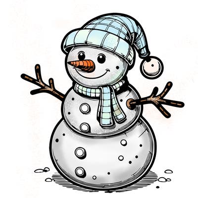 realistic christmas snowman