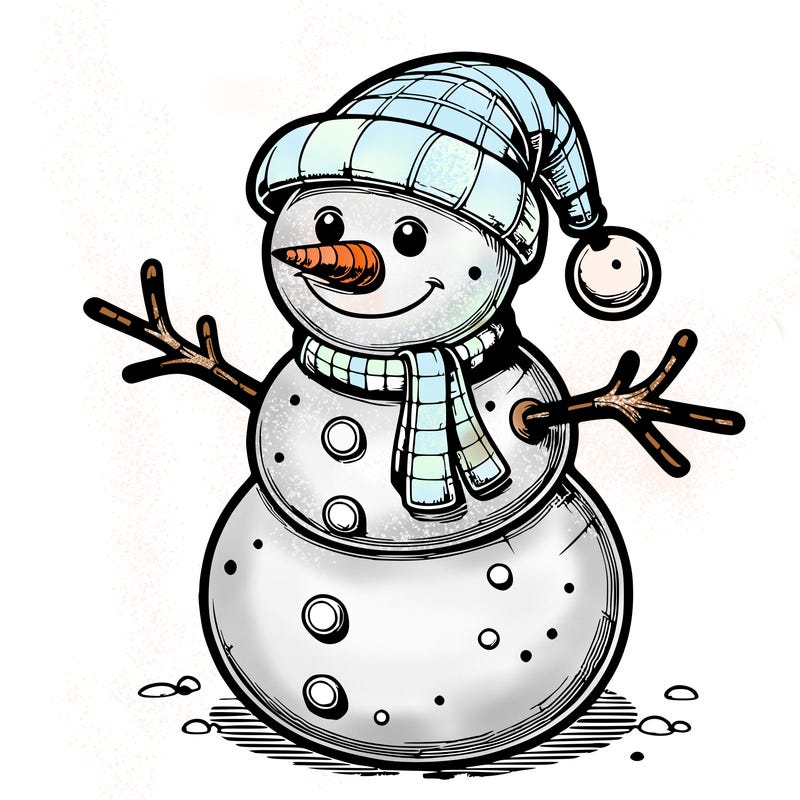 realistic christmas snowman