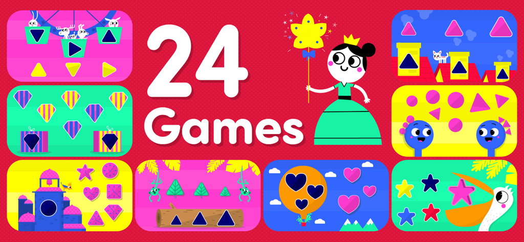 Shape games for kids toddlers - A collection of 24 colorful educational shape games for toddlers and preschoolers