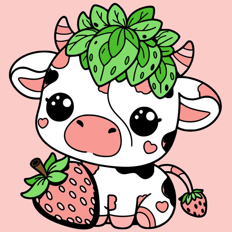 cute strawberry cow