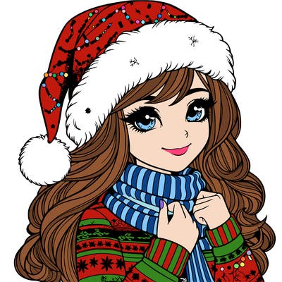 realistic christmas girl