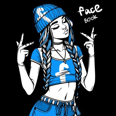 realistic teenage girl with braids and a beanie and crop top doing 🫶🏼