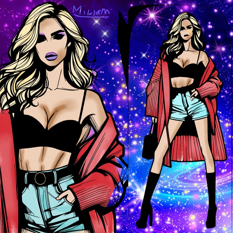 realistic fashion model emil posing