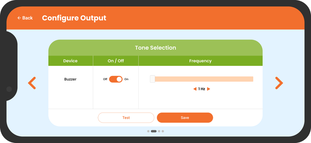 Avishkaar - Configuring the buzzer output and frequency in the Avishkaar robotics app