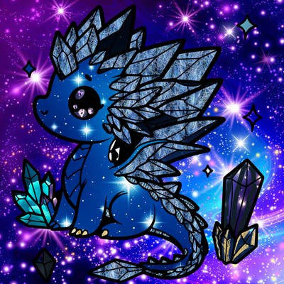 little cute crystal dragon