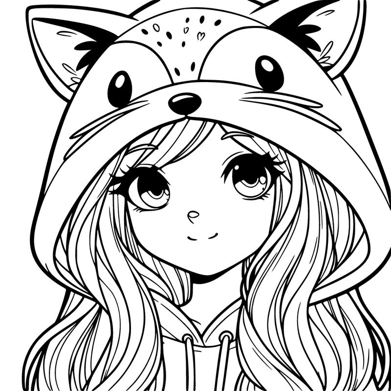 girl with fox hoodie