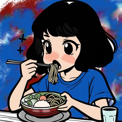 a girl eating food