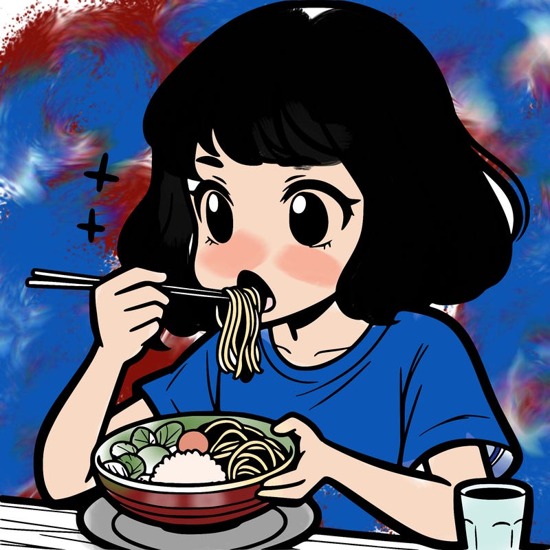 a girl eating food
