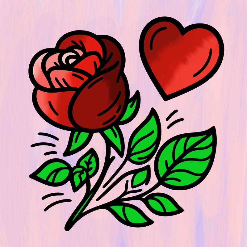 rose and heart
