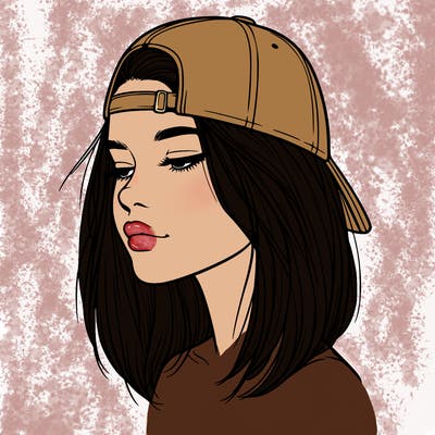 realistic  girl with a backwards hat