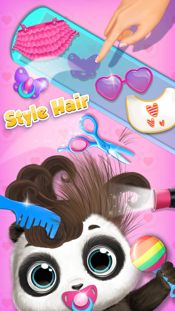 Panda Lu Baby Bear Care 2 - No Ads - Actividad de peinado del cabello del bebé panda Lu en un juego de cuidado para niños pequeños