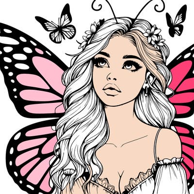 butterfly fairy realistic girl