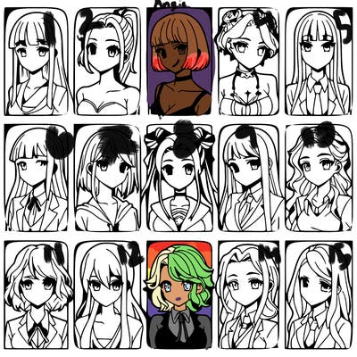 girls that look diffrent anime