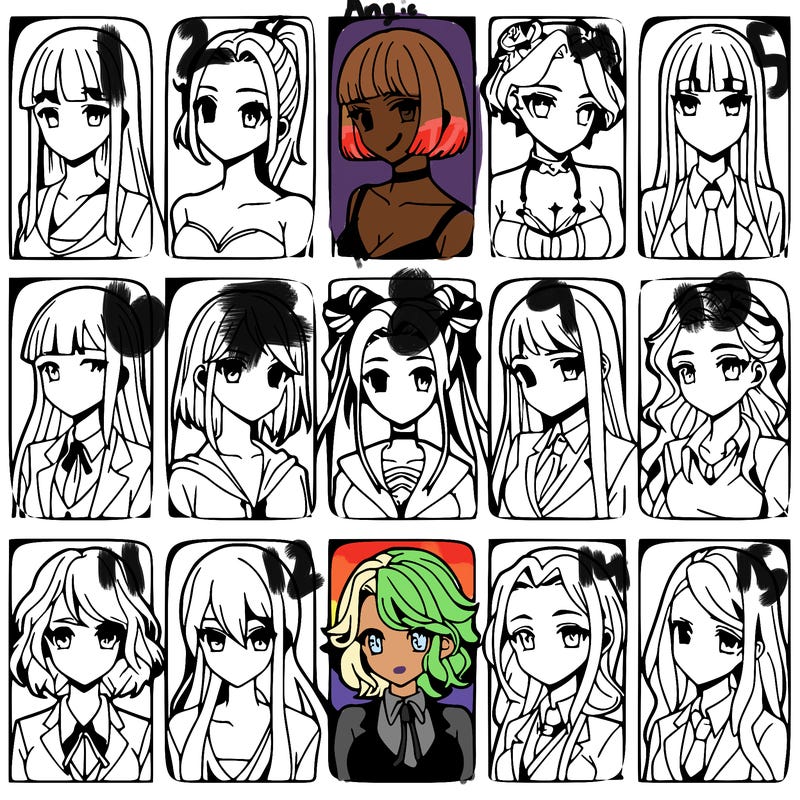 girls that look diffrent anime