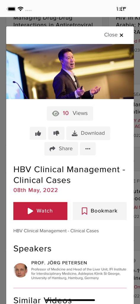 Gilead ME Database (GMED) - Detalles de un seminario web médico sobre la gestión clínica de la VHB en la aplicación GMED