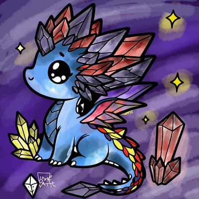 little cute crystal dragon